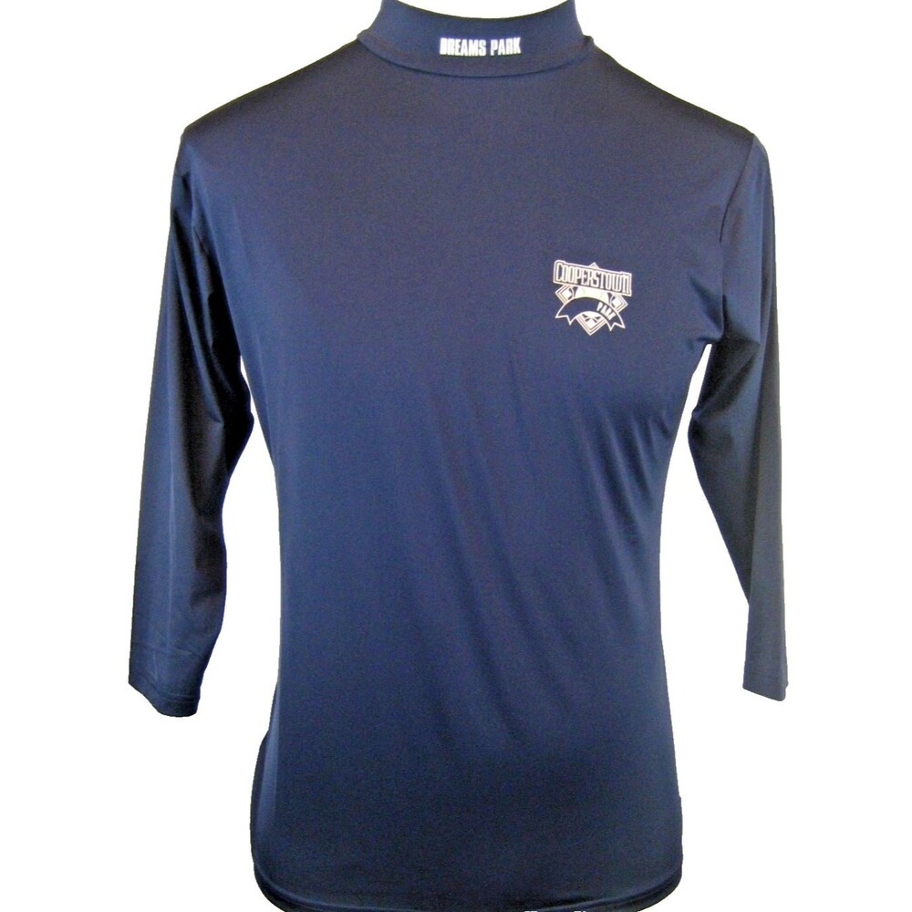 Vintage Cooperstown Dreams Park Navy Blue Poly/Spandex LS Mockneck T-Shirt sz S